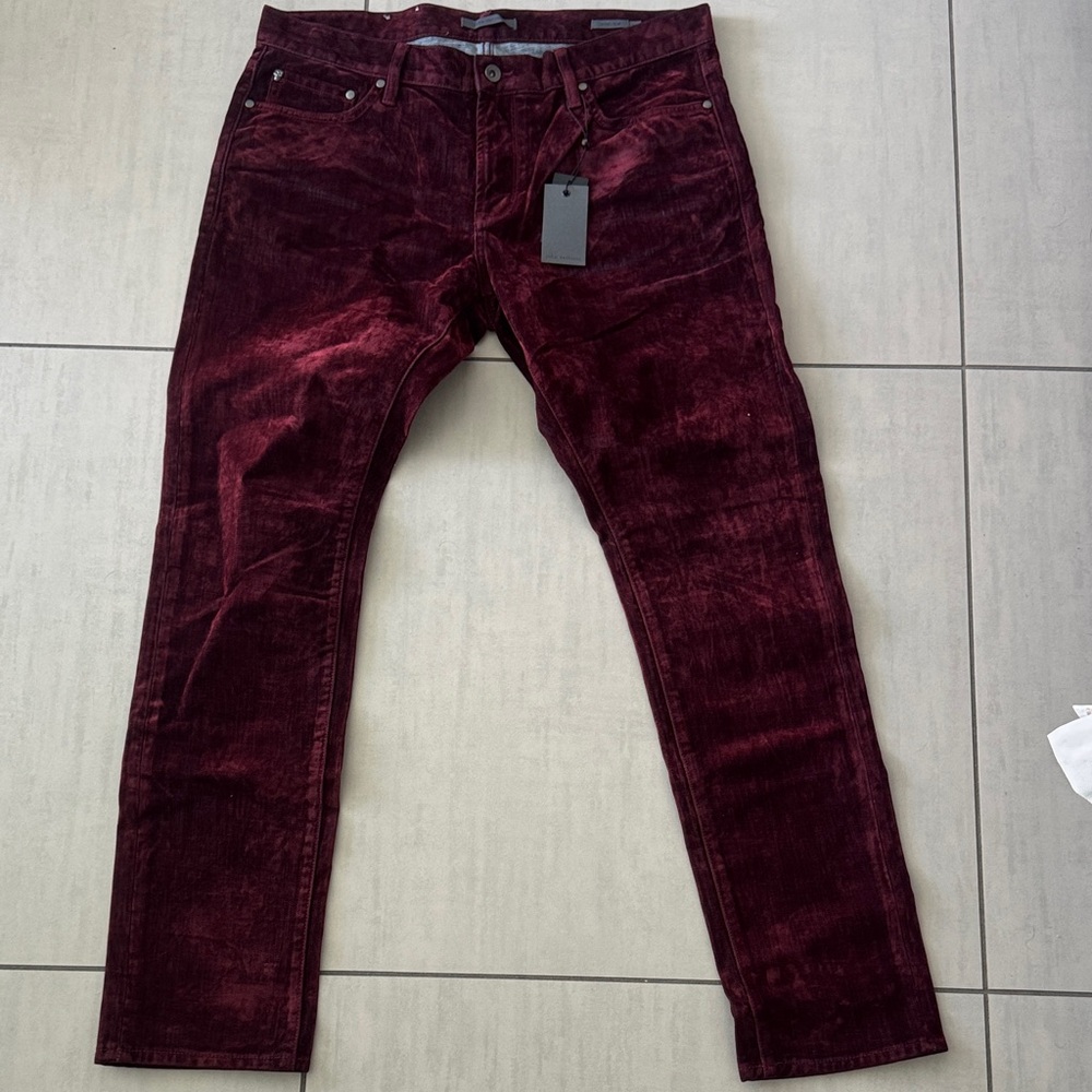 John Varvatos Men's Corduroy Pants - Deep Burgundy